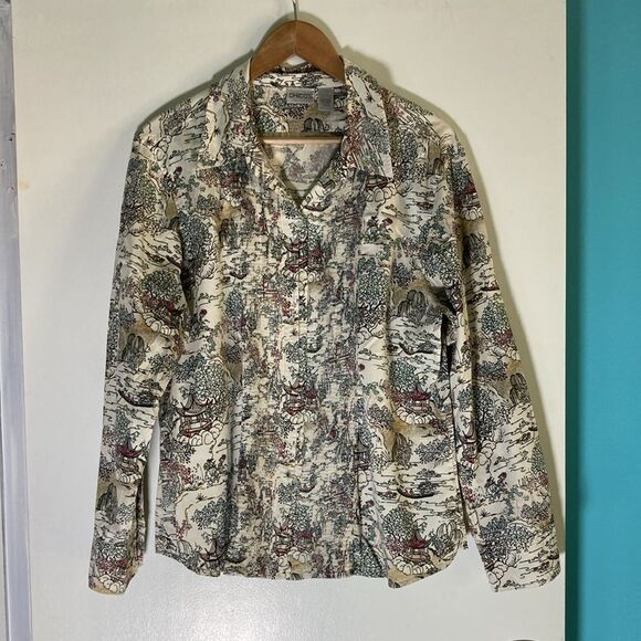 Chicos 3 Womens Vintage Size XL Button Front Long Sleeve Shirt 46" Bust - Picture 6 of 16